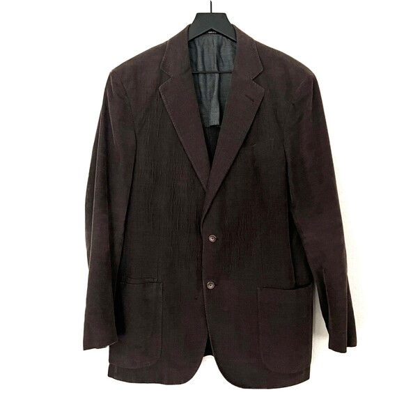 Ermenegildo Zegna Mens Corduroy 10 Pockets Suit Blazer Size 42 R Brown